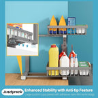 1 Packs 2 Tier Grey Under Sink Organizer, Under Sink Organizers and Storage - Image 5