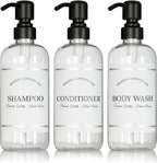Clear Refillable Shampoo and Conditioner Bottles by ArtanisHome
