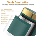 Mini Trash Can with Lid, Desktop Small Trash Can Recycling Bin Cute Metal - Image 3