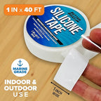 White Heavy Duty Silicone Tape, Self-Fusing Rubber Hose and Plumbing Water Pipe - Image 2