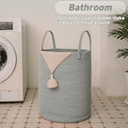 Large Woven Laundry Basket Hamper, 100L Cotton Rope Storage Bin - Image 5