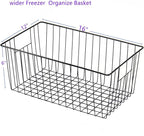 16" L x 12" W Wider Freezer Storage Organizer Baskets Container, Deep Metal - Image 7