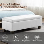 51 Inch Faux Leather Ottoman - Image 5