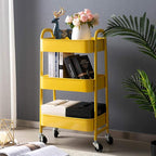 AGTEK Makeup Cart, Movable Rolling Organizer Cart, 3 Tier Metal Utility Cart - Image 2