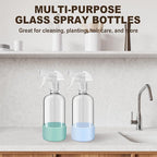 Glass Spray Bottles with Silicone Sleeves, Mist and Stream Empty Refillable - Image 8
