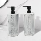 Marble Resin 2 Piece Shampoo and Body Wash Dispenser Set, Luxurious Refillable - Image 8