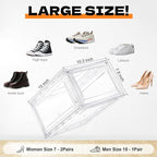 6 Pack Acrylic Shoe Boxes, Ultra Clear Shoe Boxes Stackable, Shoe Storage Box - Image 2