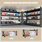 59" W Garage Shelving Heavy Duty, 4 Tier Metal Garage Shelves Adjustable - Image 3