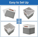 Temary Cube Storage Bins 4 Pack Storage Cubes 11×11 Fabric Storage Bins - Image 7