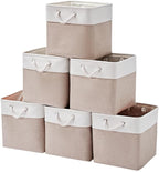 12 x 12 Inch Cube Storage Bins, 6 Pack Large Collapsible Fabric Storage Bin by Midmmvick