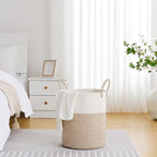 VIPOSCO Large Laundry Hamper, Tall Woven Rope Storage Basket - Image 4