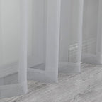 Chyhomenyc Light Grey Sheer Curtains 72 Inch Length 2 Panels, Light Filtering - Image 9
