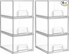 Vtopmart 6 Pack Clear Stackable Storage Drawers, 4.4'' Tall Acrylic Bathroom by Vtopmart