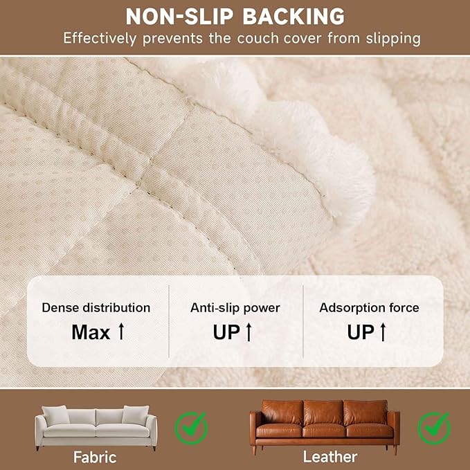 OTOB Couch Covers for 3 Cushion Couch Sofa Pet Friendly, Washable & Non Slip - Image 7