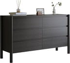 Dresser for Bedroom with 6 Drawers, Wooden TV Stand, Closet Clothes Organizer - Image 9