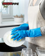 PACIFIC PPE 4 Pairs Reusable Dishwashing Cleaning Gloves - Image 6