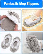 8 Pcs Mop Slippers Socks Floor Cleaning, Microfiber Shoe Covers dust Washable - Image 2