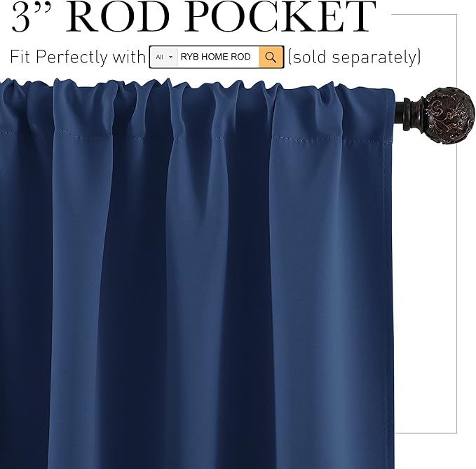 RYB HOME Blackout Curtains Pair - Image 2