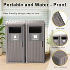 Outdoor Double Barrel Trash Can, Waterproof Resin Garbage Can - Image 6