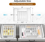 Extra Large Expandable Silverware Organizer, BPA-Free Food-Safe Cutlery - Image 3
