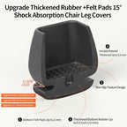 Ezprotekt 24 Pcs Black Chair Leg Floor Protectors - Image 2