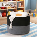 Woven Blanket Basket, 115L Large Rope Storage Bin - Image 4