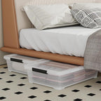 4Pack 40 Qt Plastic Under Bed Storage Organizer Bin Container - Image 5
