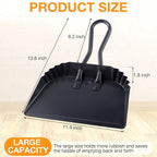 Mumufy 4 Pack 12 inch Heavy Duty Metal Dustpan Large Wide Dust Pans - Image 2