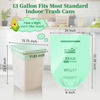 ECOLipak 13 Gallon Compostable Trash Garbage Bags, US BPI ASTM D6400 and OK - Image 2