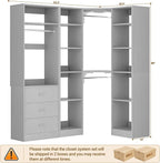 Corner Closet System with 3 Drawers, Corner Closet Organizer System with 13 - Image 7