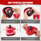 2 Pcs Full-Coverage Spin Mop Scrub Brush Head and 1 Mop Base Part Replacement - Image 5