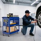 3-Tier Rolling Tool Cart with Drawers, Heavy Duty Utility Storage Cart with - Image 8