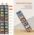 12 Pack Shoe Boxes Stackable, Upgraded Sturdy Shoe Storage Boxes - Image 5