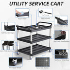 Plastic Utility Cart with Anti-Tangle Wheels, Solid Armrests, 450 Lbs Heavy - Image 5