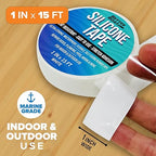 White Heavy Duty Silicone Tape, Self-Fusing Rubber Hose and Plumbing Water Pipe - Image 2