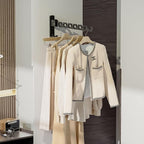 Wall Mount Coat Hanger Holder Black Clothes Drying Organizer Rack Garment Hooks - Image 9