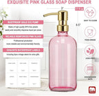 GMISUN Pink Soap Dispenser Bathroom, 2 Pack Kitchen Hand and Dish Soap - Image 3