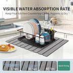Stone Drying Mat for Kitchen Counter, Collapsible Dish Drying Mat, Fast Drying - Image 5