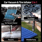 Windone Car Vacuum, 12000Pa 2-in-1 Cleaner & Tire Inflator 150PSI, 60W - Image 6