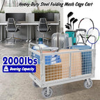 Platform Truck with Cage, 6 in1 Foldable Heavy Duty Steel Flatbed Cart - Image 4