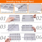 Jewelry Storage 8PACK, Velvet Jewelry Organizer Trays - Image 6