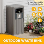 Outdoor Trash Can, Waterproof Resin Garbage Can Indoor and Outdoor Use - Image 3