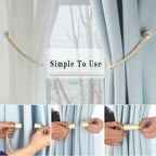 Magnetic Curtain Tiebacks 6 Pack Beige Curtain Rope Tieback Curtain Holders - Image 3