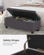 SONGMICS Storage Ottoman, Storage Bench, Tufted Entryway Bedroom Bench - Image 5