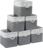 11 x 11 Inch Storage Cubes, 6 Pack Large Collapsible Fabric Storage Bin by ISEMINGLA