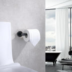 TASTOS Toilet Paper Holder SUS304 Stainless Steel Round Size Matte Black 2 Pack - Image 5