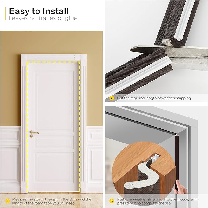 Weather Stripping Door Seal Strip Soundproof Q Foam Weather Stripping - Image 5