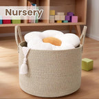 Woven Blanket Basket, 115L Large Rope Storage Bin - Image 4