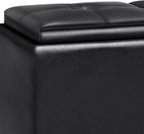 SIMPLIHOME Avalon 42 inch Wide Contemporary Rectangle Tray Storage Ottoman - Image 6