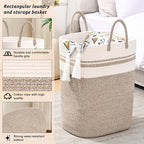 Woven Laundry Basket for Clothes, 100 L Large Rectangle Laundry Hampers - Image 3